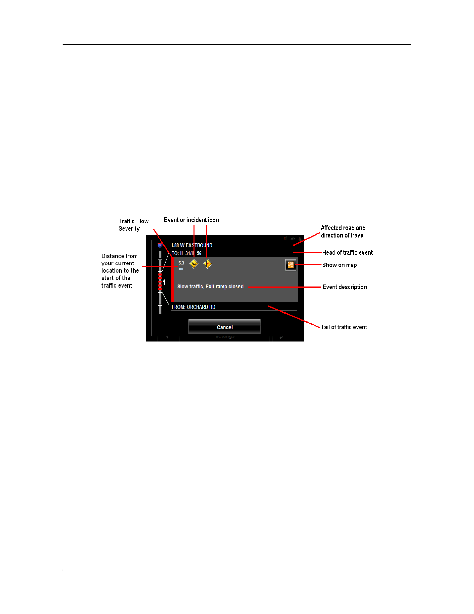 Displaying traffic messages | Navigon 7200T User Manual | Page 135 / 176