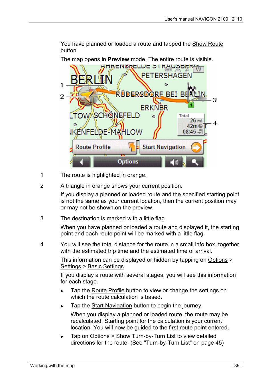 Options | Navigon PNA 2110 User Manual | Page 39 / 54