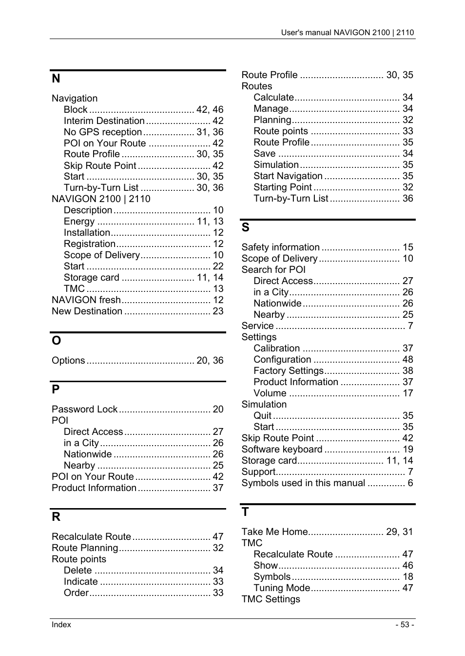 Navigon PNA 2110 User Manual | Page 53 / 54