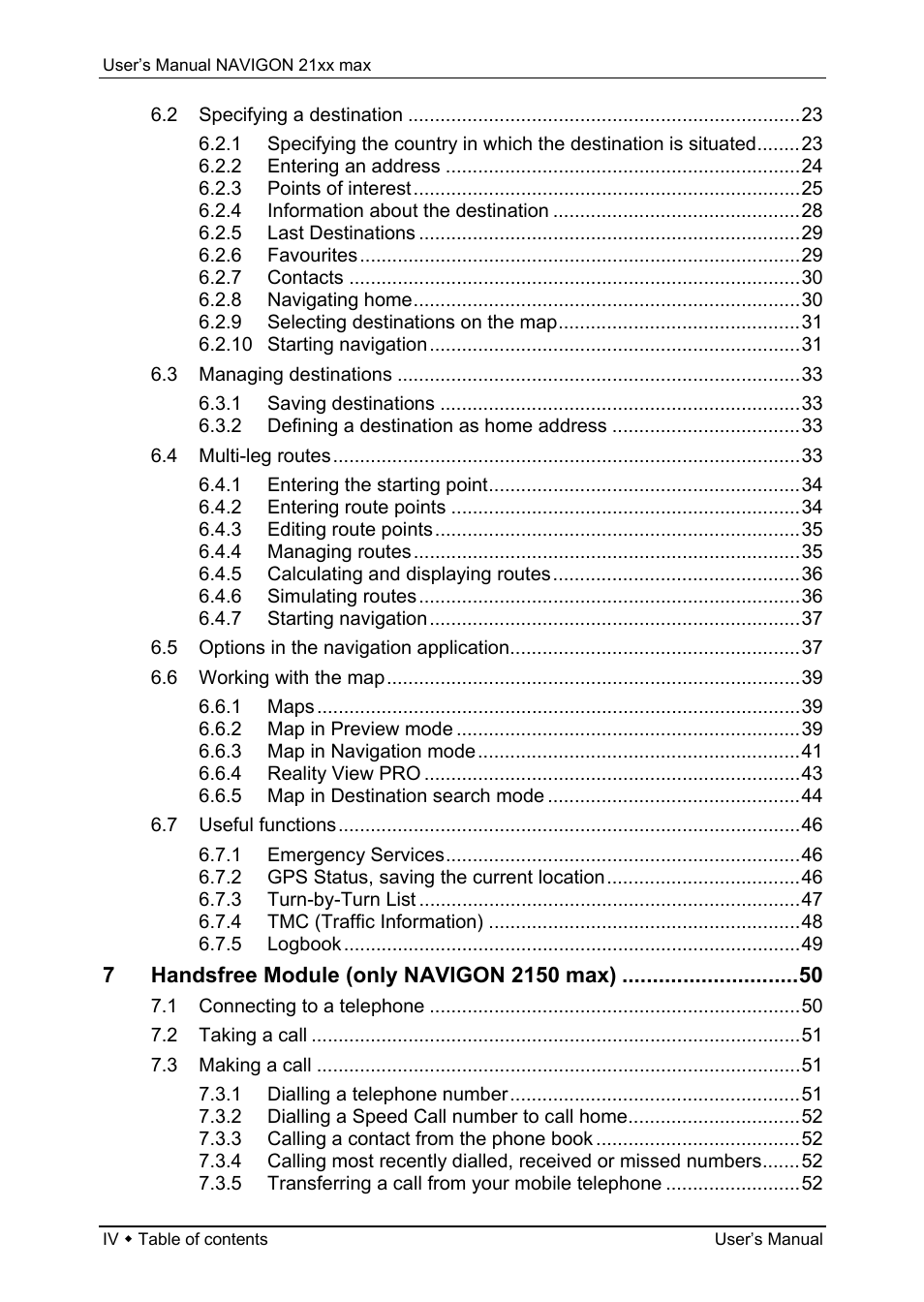 Navigon 21xx max User Manual | Page 4 / 66