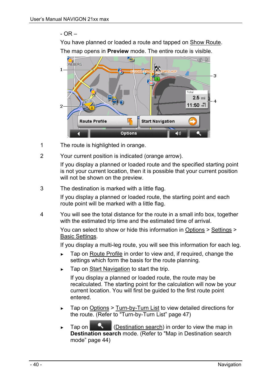 Navigon 21xx max User Manual | Page 40 / 66