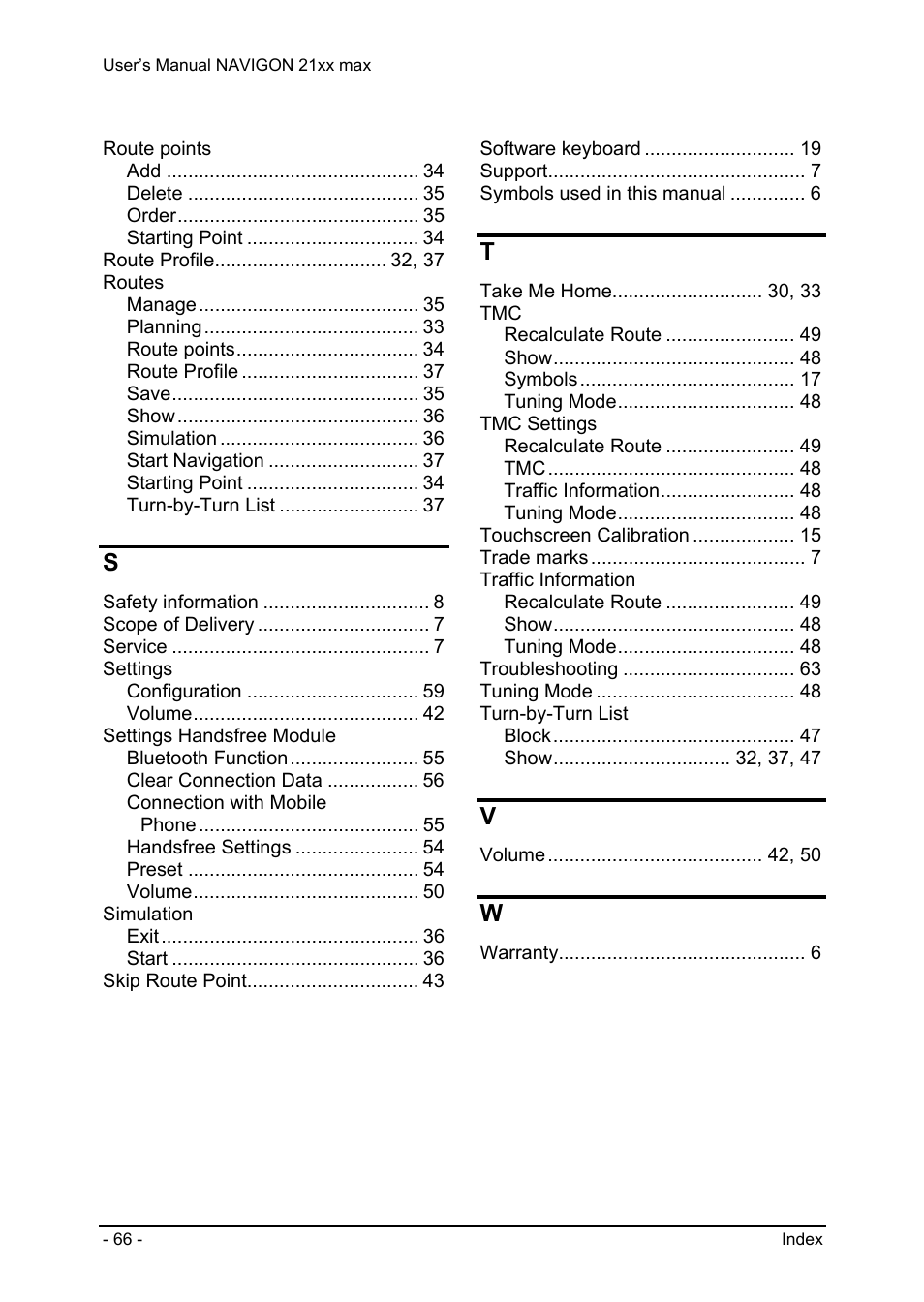 Identification and serial number, Declaration of conformity | Navigon 21xx max User Manual | Page 66 / 66