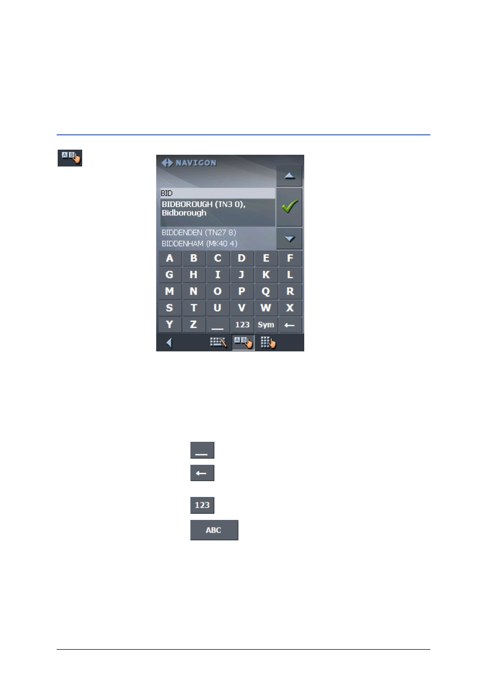 Character keyboard, Character, Keyboard | 2 character keyboard | Navigon MobileNavigator 5 User Manual | Page 23 / 131