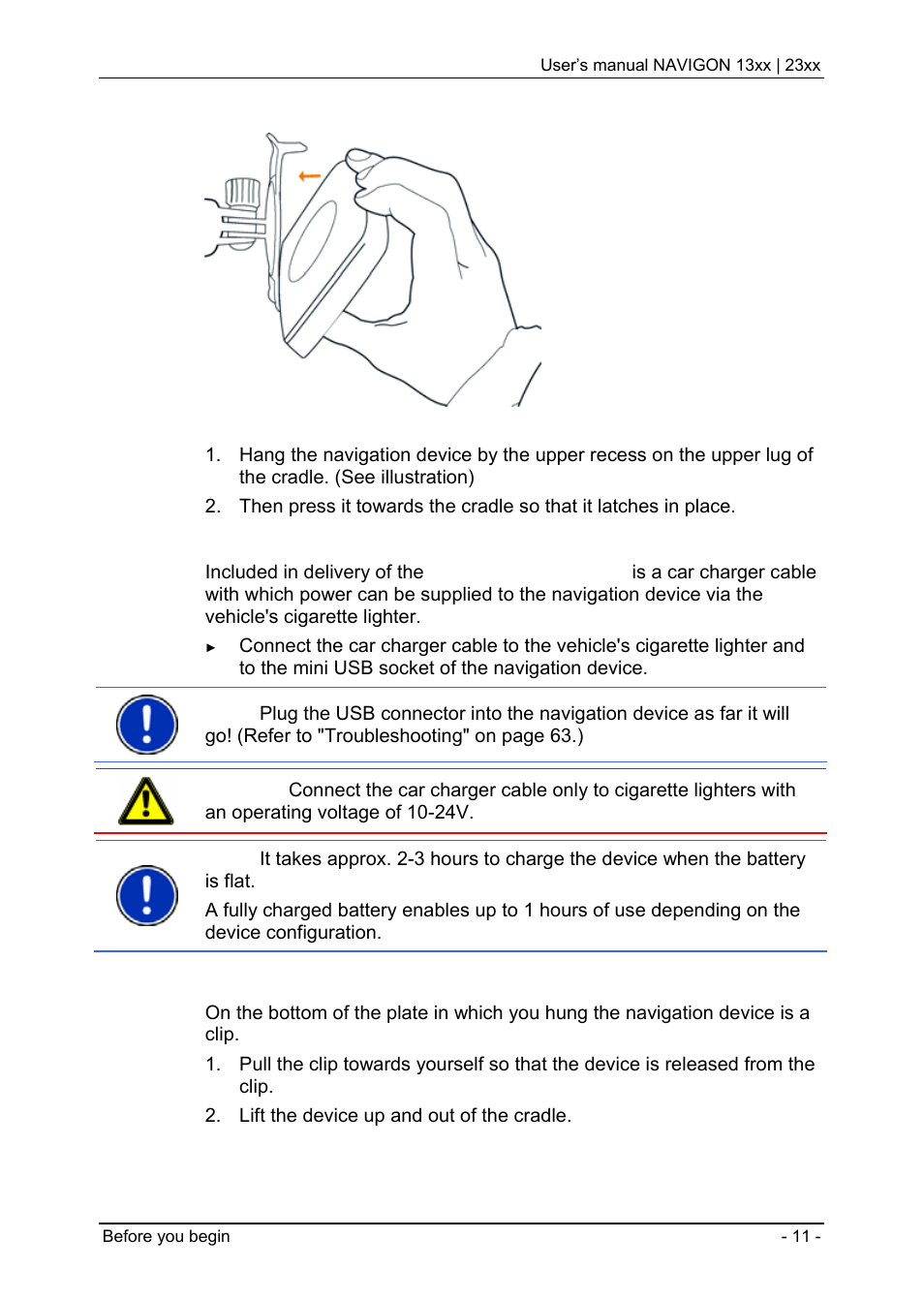 Navigon 13xx User Manual | Page 11 / 67