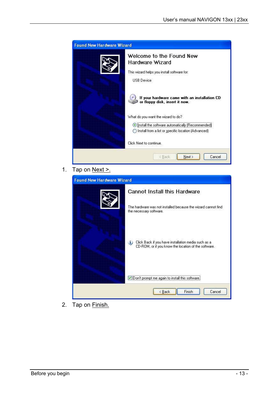 Navigon 13xx User Manual | Page 13 / 67