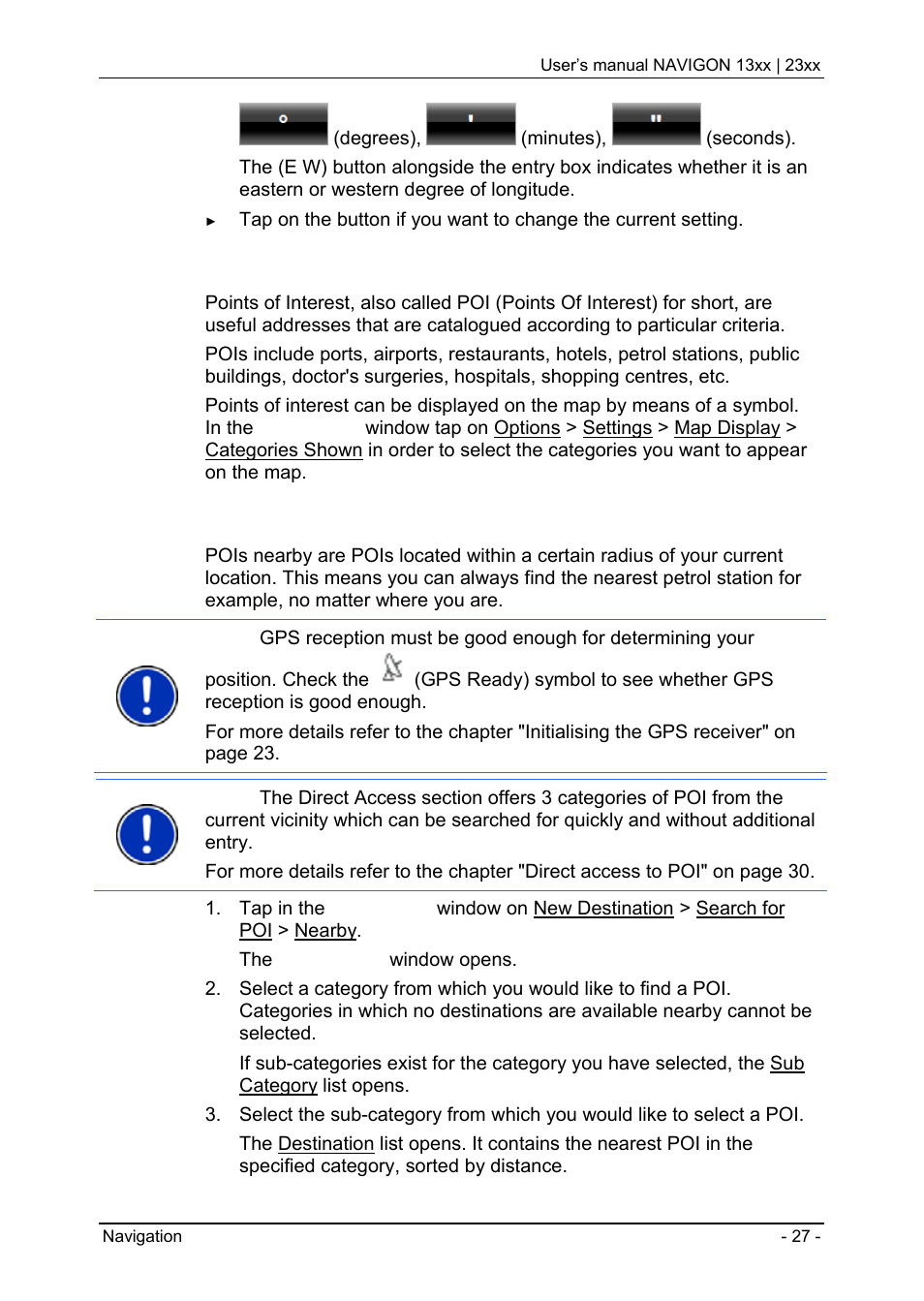 4 points of interest, Points of interest, Poi nearby | Navigon 13xx User Manual | Page 27 / 67
