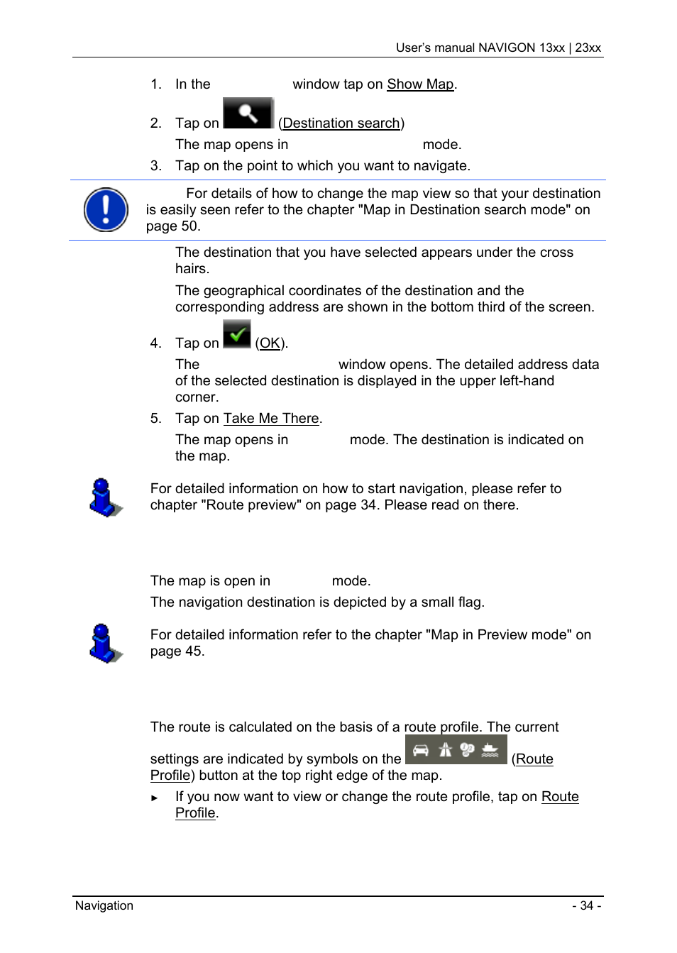11 route preview, Route preview, Route profile | Navigon 13xx User Manual | Page 34 / 67