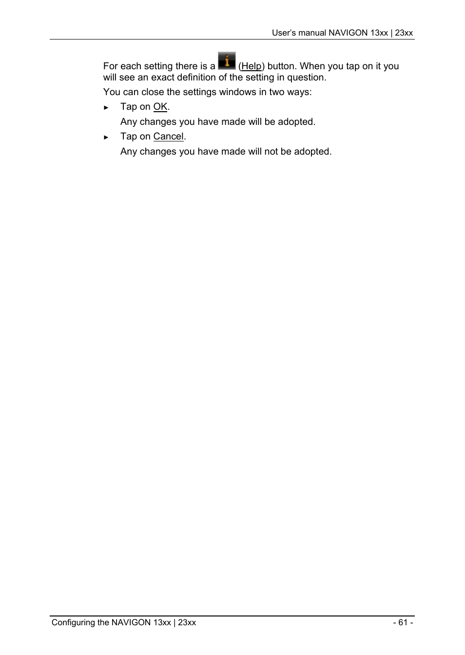 Navigon 13xx User Manual | Page 61 / 67