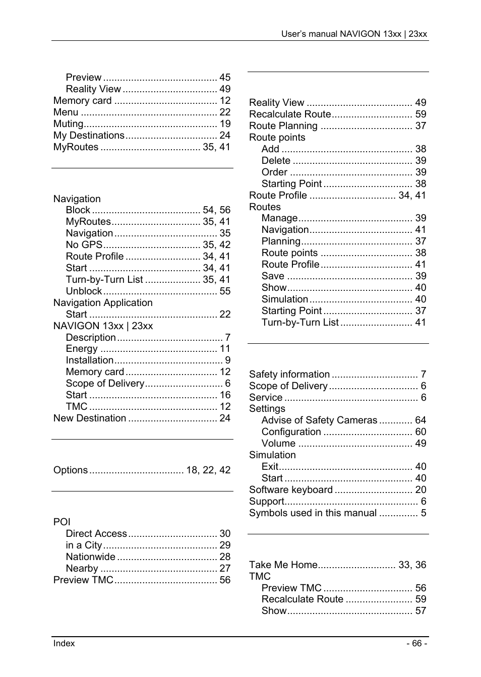 Navigon 13xx User Manual | Page 66 / 67