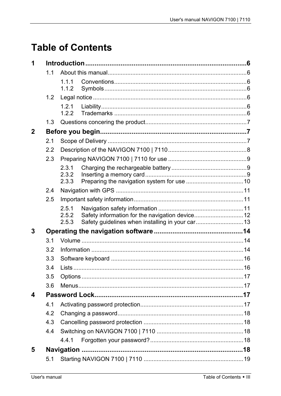 Navigon 7110 User Manual | Page 3 / 60