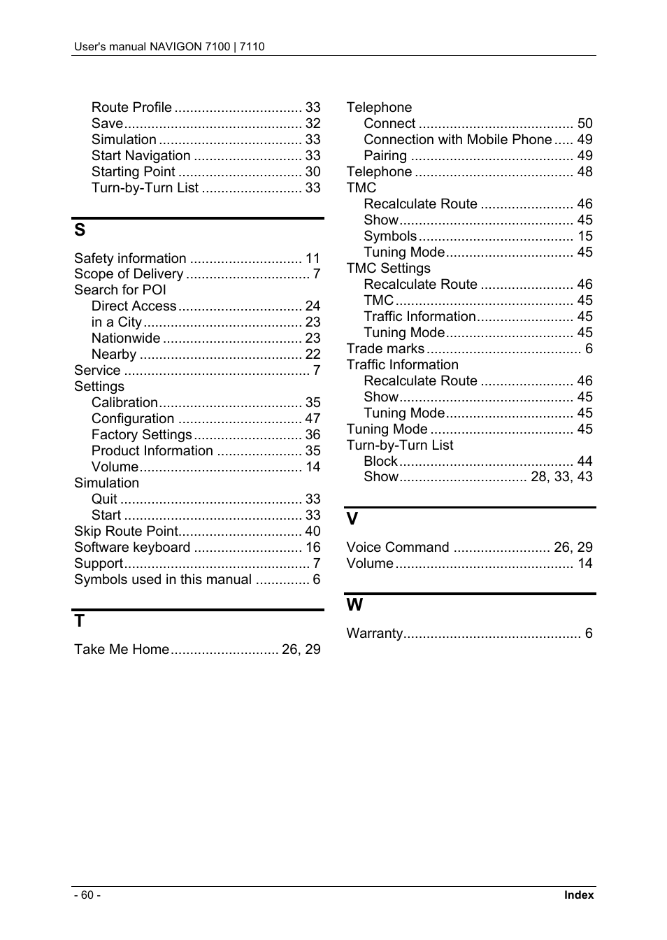 Navigon 7110 User Manual | Page 60 / 60