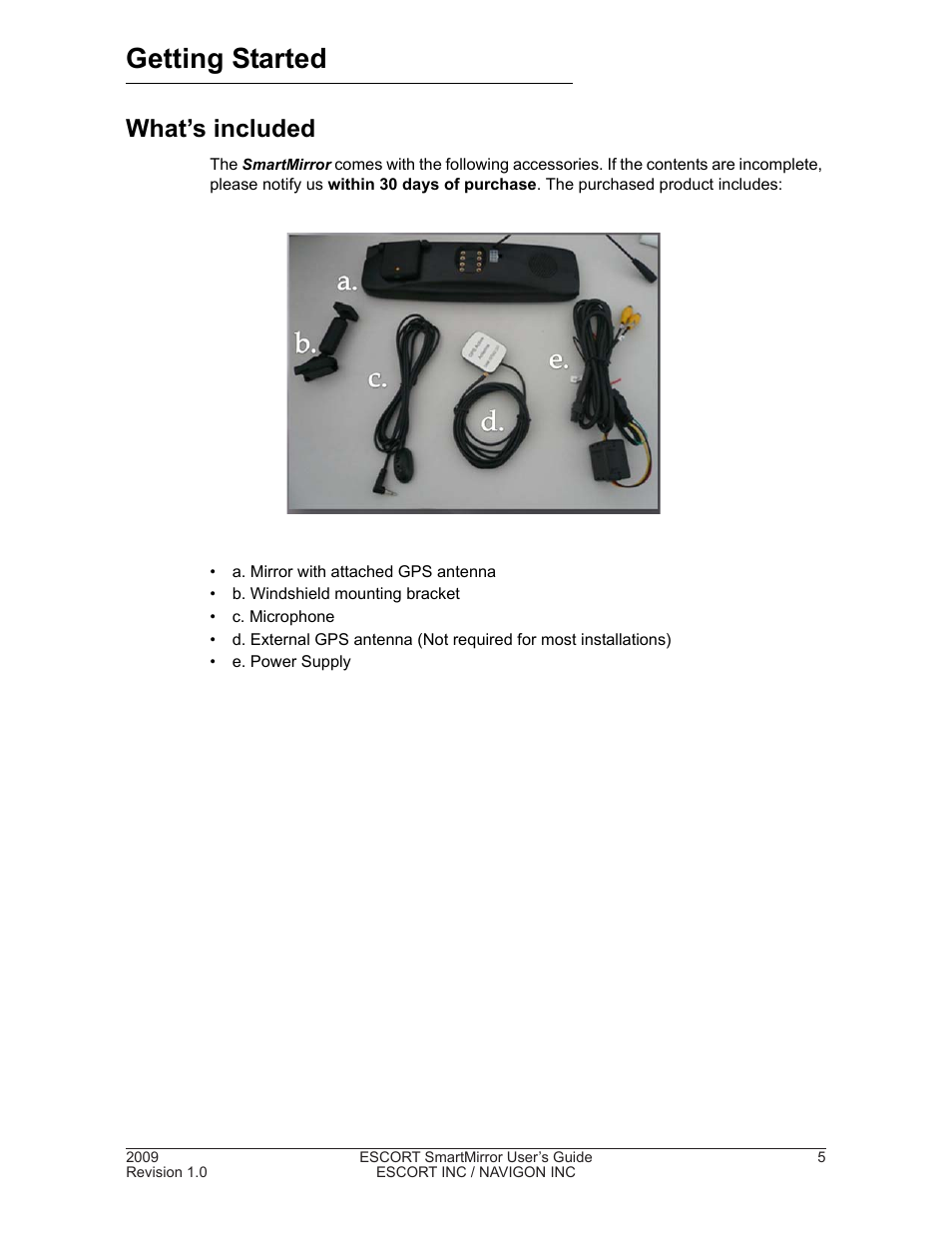 Getting started, What’s included | Navigon SmartMirror User Manual | Page 11 / 68