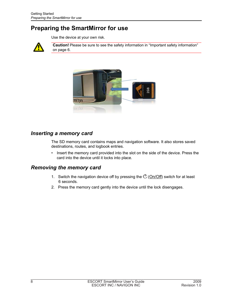 Preparing the smartmirror for use | Navigon SmartMirror User Manual | Page 14 / 68