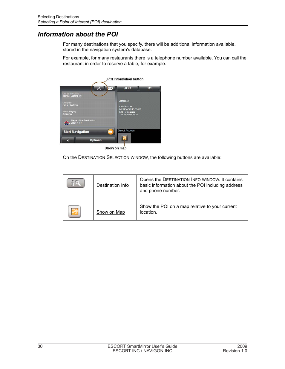 Information about the poi | Navigon SmartMirror User Manual | Page 36 / 68