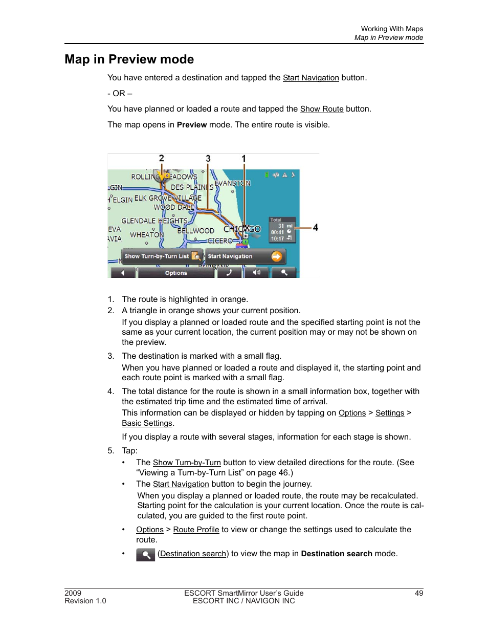 Map in preview mode | Navigon SmartMirror User Manual | Page 55 / 68