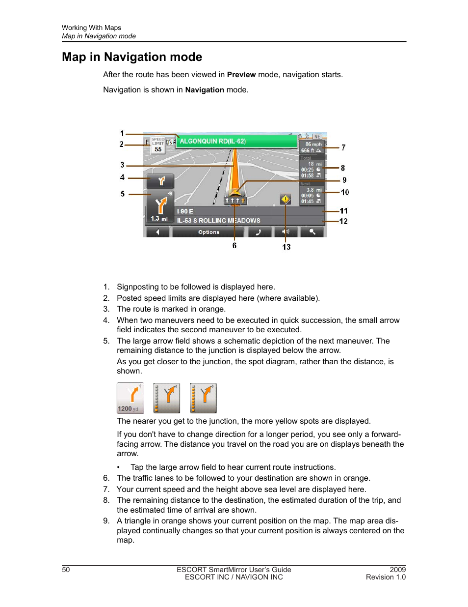 Map in navigation mode | Navigon SmartMirror User Manual | Page 56 / 68