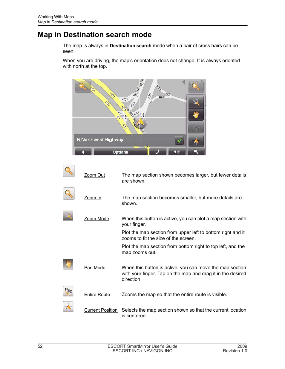 Map in destination search mode | Navigon SmartMirror User Manual | Page 58 / 68