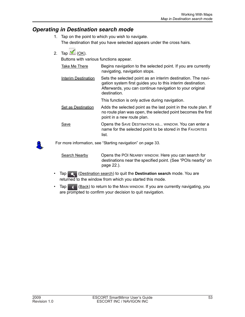 Operating in destination search mode | Navigon SmartMirror User Manual | Page 59 / 68