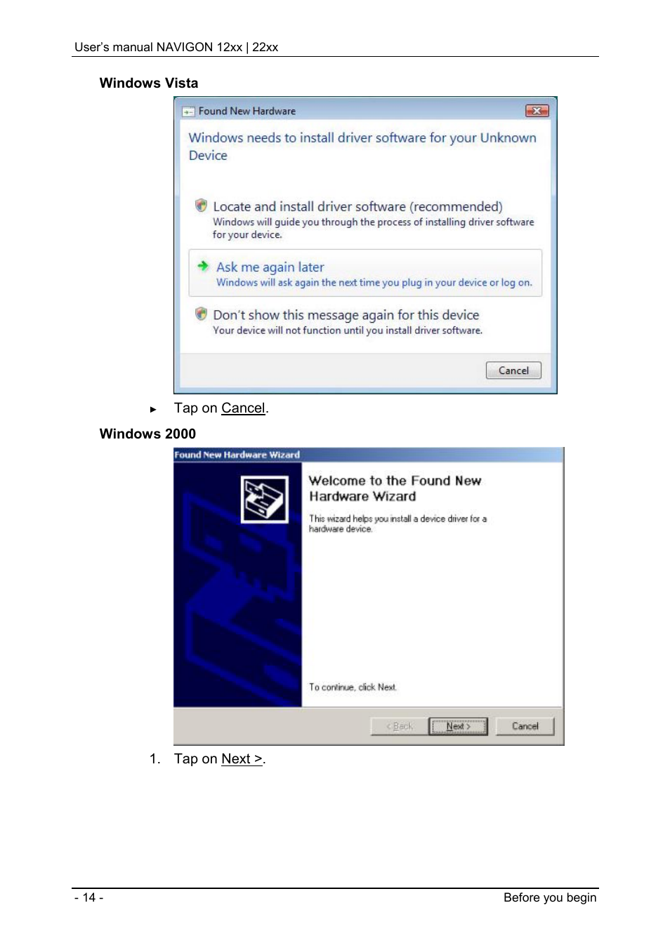 Navigon 12xx User Manual | Page 14 / 58