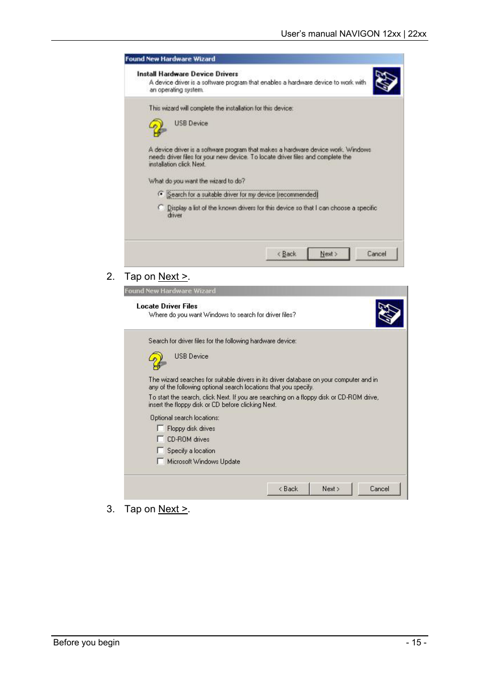 Navigon 12xx User Manual | Page 15 / 58