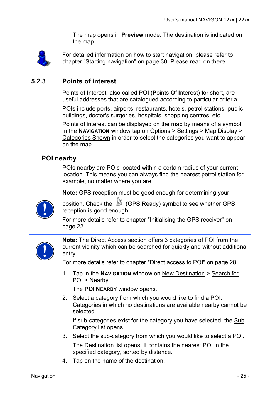 3 points of interest, Points of interest, Poi nearby | Navigon 12xx User Manual | Page 25 / 58