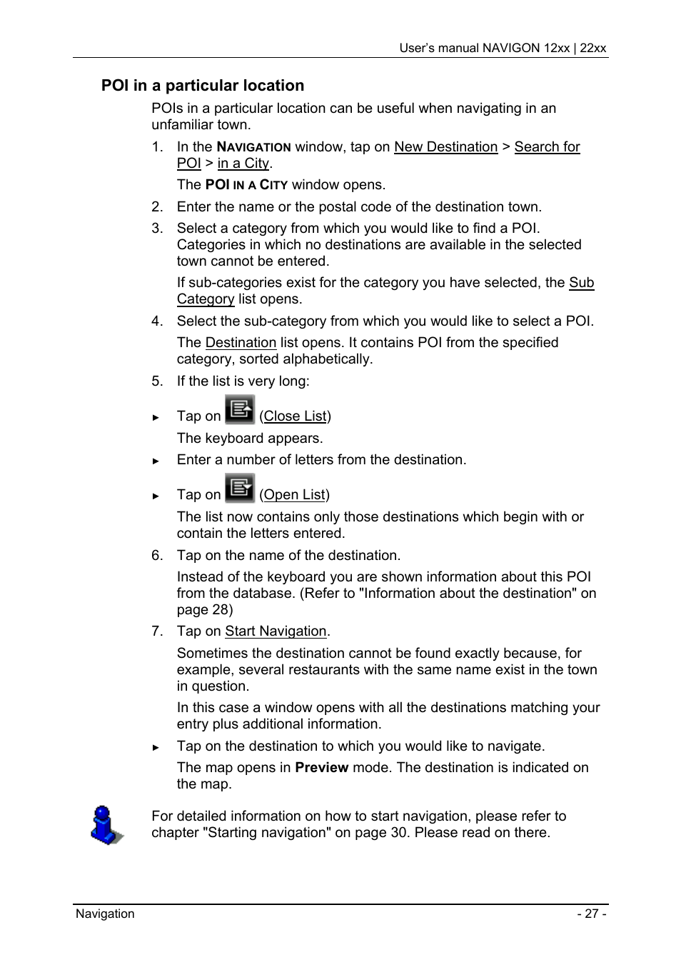 Poi in a particular location | Navigon 12xx User Manual | Page 27 / 58