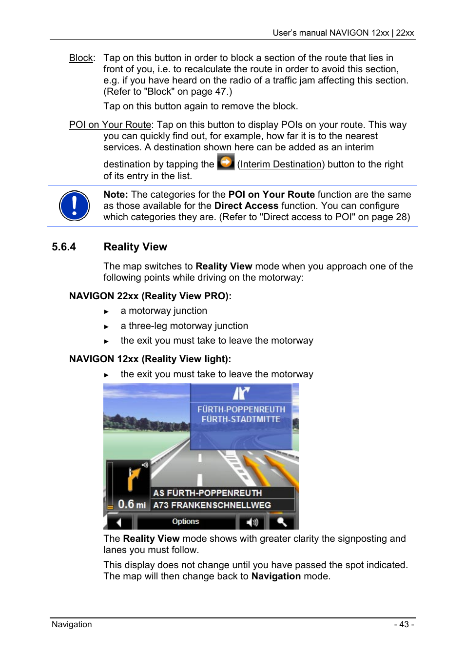 4 reality view | Navigon 12xx User Manual | Page 43 / 58