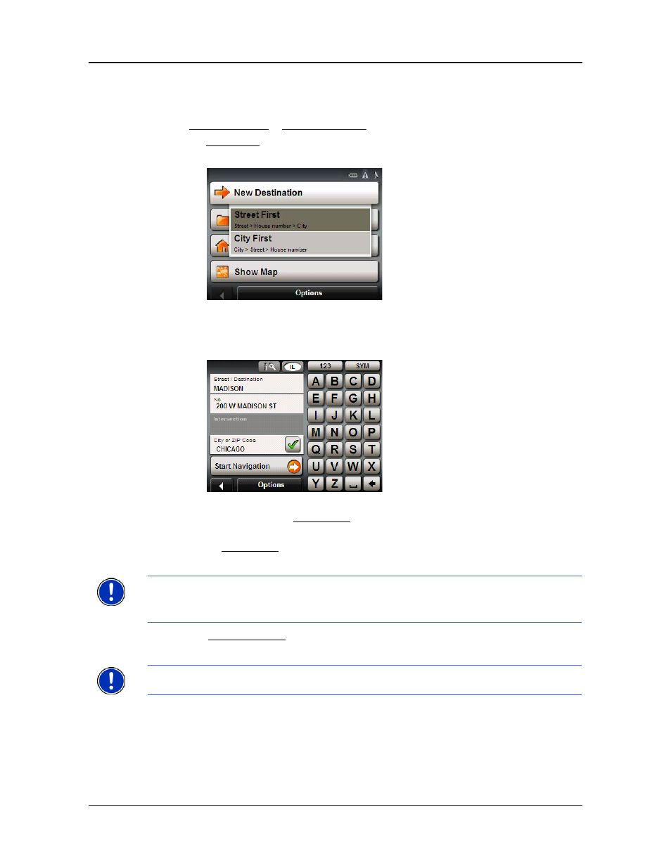 Specifying a street first | Navigon 5100 User Manual | Page 39 / 98