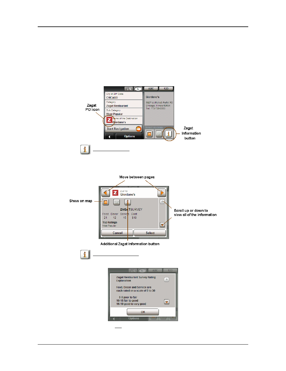 View zagat poi information | Navigon 5100 User Manual | Page 54 / 98