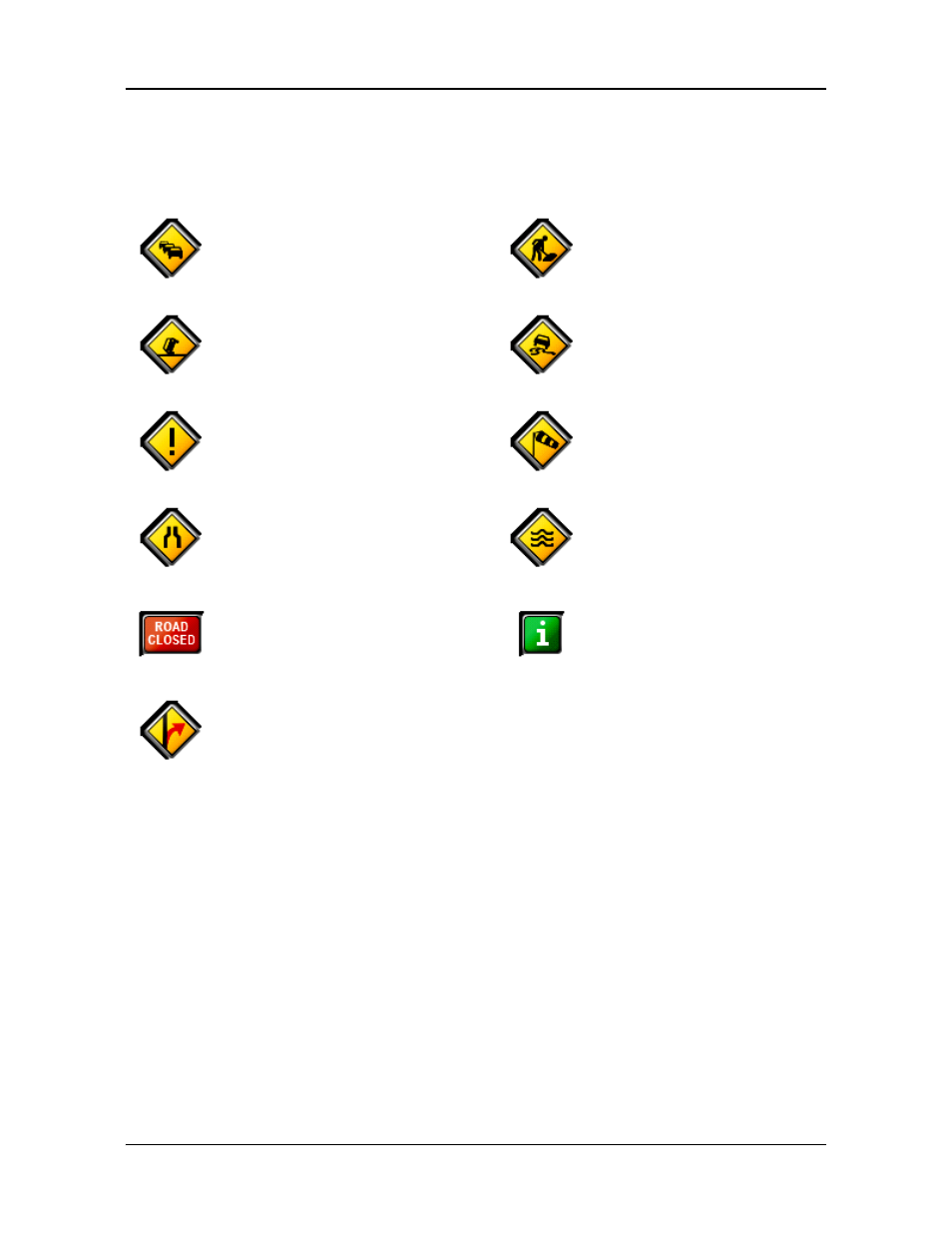 Event or incident icons | Navigon 8100T User Manual | Page 138 / 182