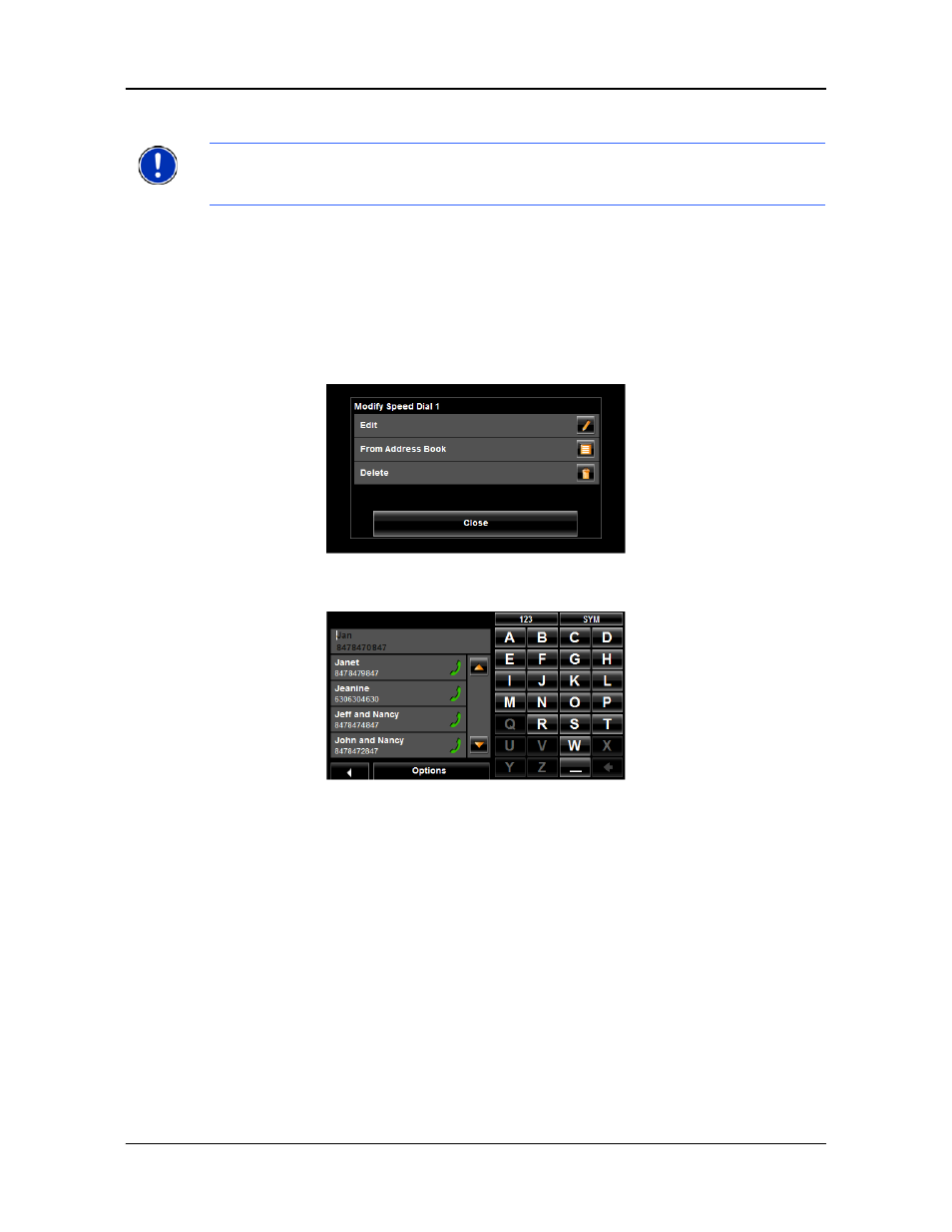 Adding an address book number to speed dial, Changing a speed dial number | Navigon 8100T User Manual | Page 159 / 182