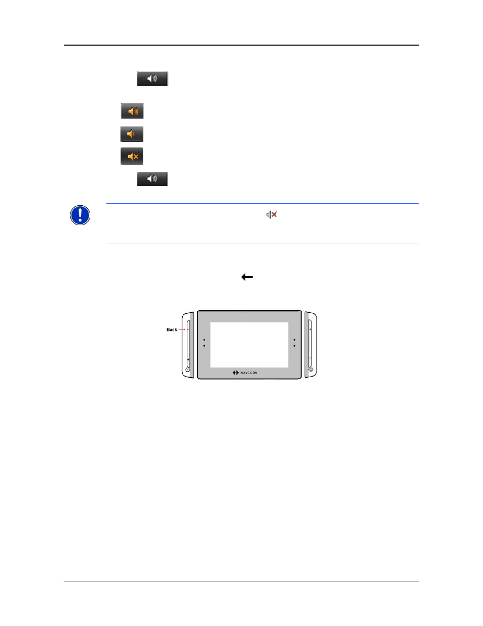 With a map displayed, Returning to the previous window | Navigon 8100T User Manual | Page 43 / 182