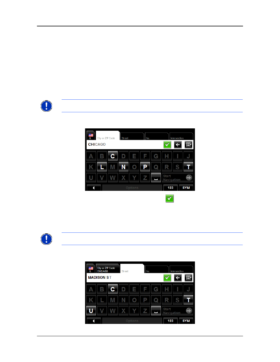 Entering an address | Navigon 8100T User Manual | Page 73 / 182