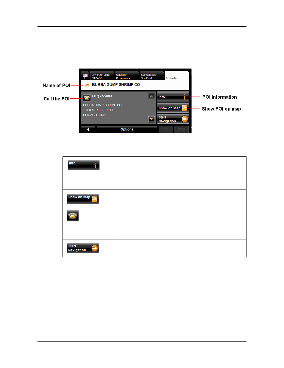 Information about the poi | Navigon 8100T User Manual | Page 85 / 182