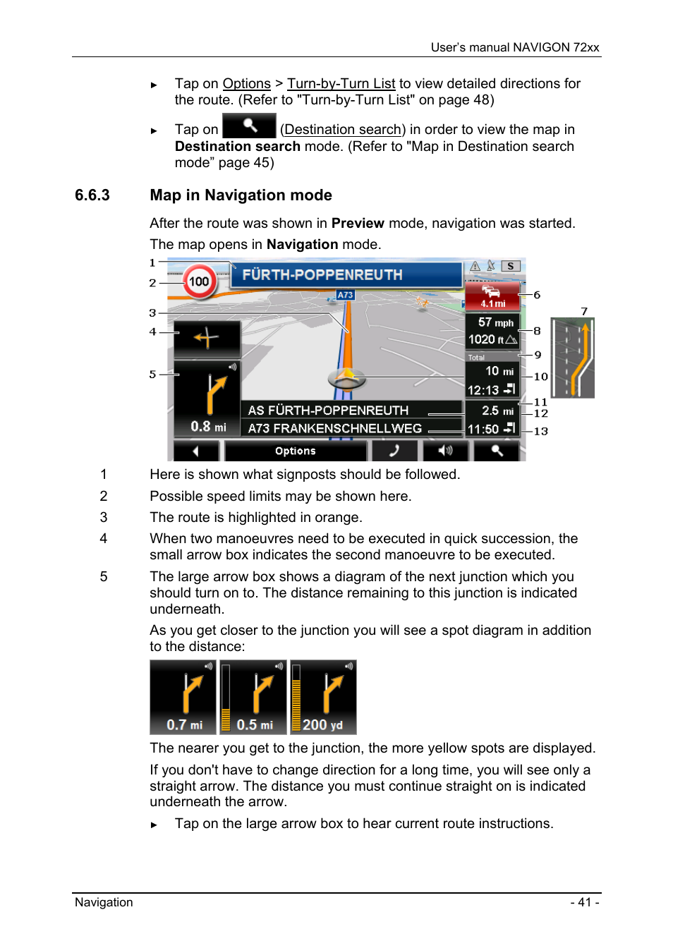 3 map in navigation mode, Working with the map, Selecting the navigation map | Navigon 72xx User Manual | Page 41 / 67