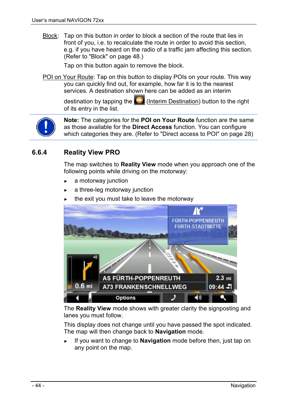 4 reality view pro | Navigon 72xx User Manual | Page 44 / 67