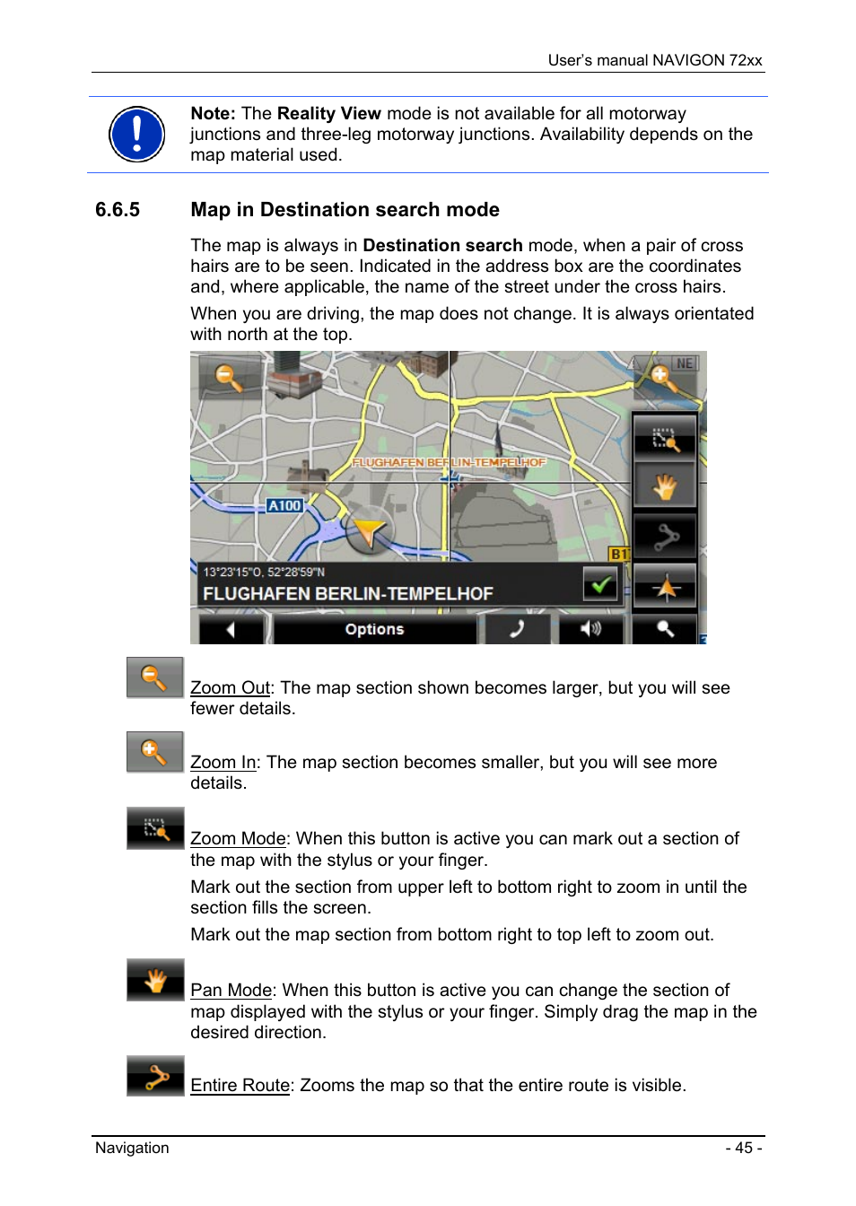 5 map in destination search mode | Navigon 72xx User Manual | Page 45 / 67