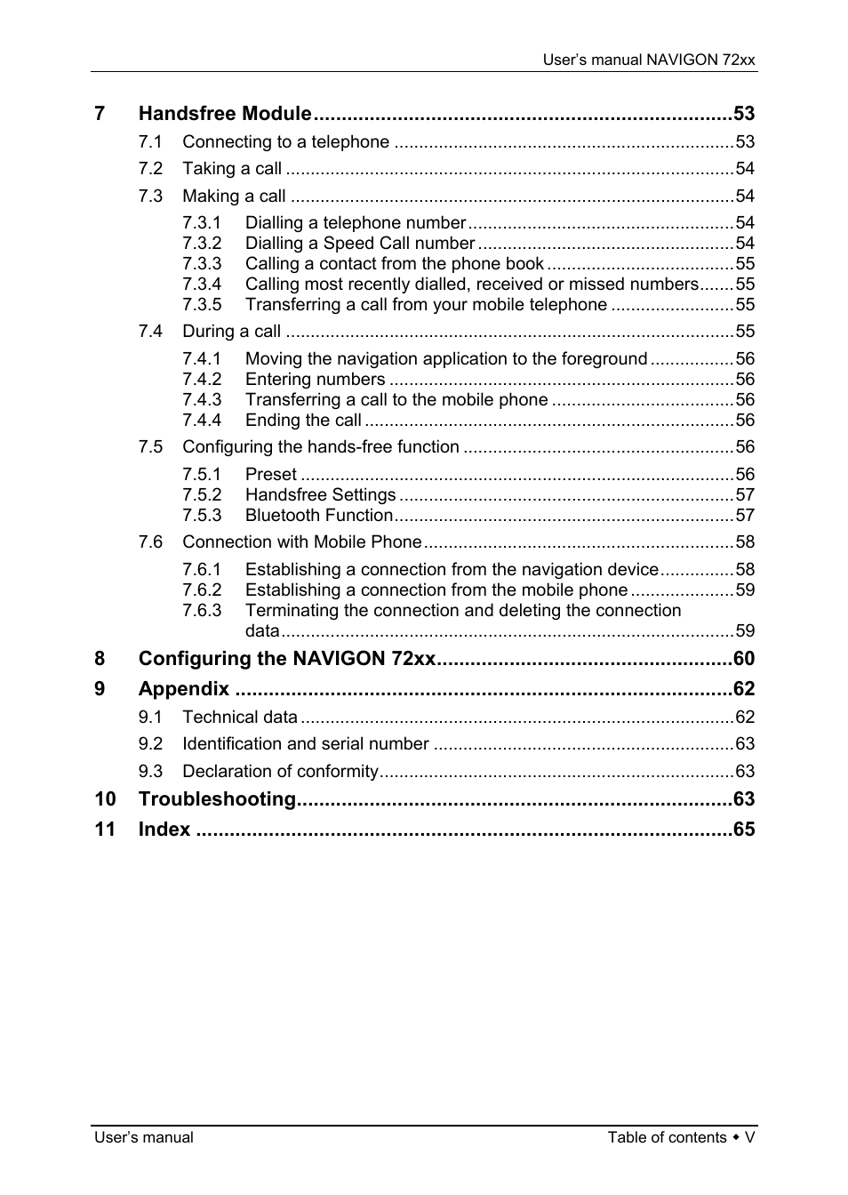 Navigon 72xx User Manual | Page 5 / 67