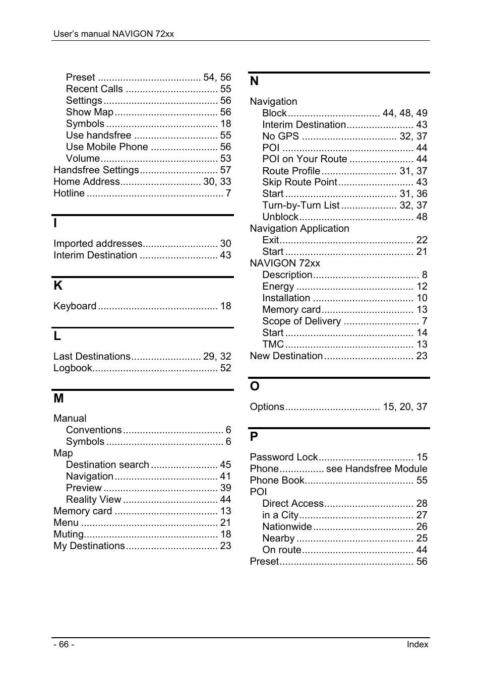 Appendix, Technical data | Navigon 72xx User Manual | Page 66 / 67