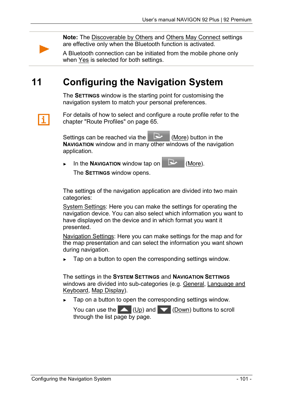 11 configuring the navigation system | Navigon 92 PREMIUM User Manual | Page 101 / 113