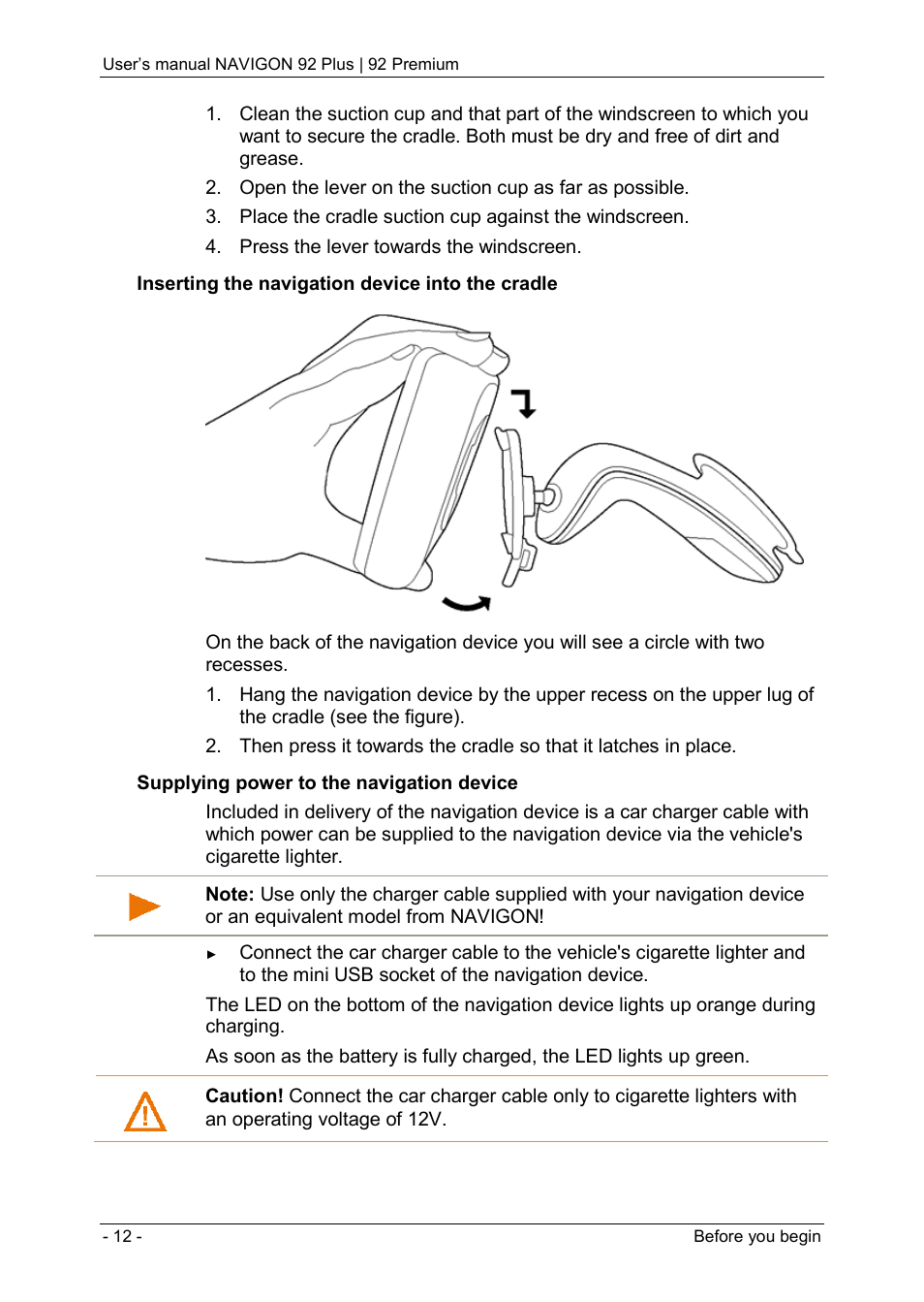 Navigon 92 PREMIUM User Manual | Page 12 / 113