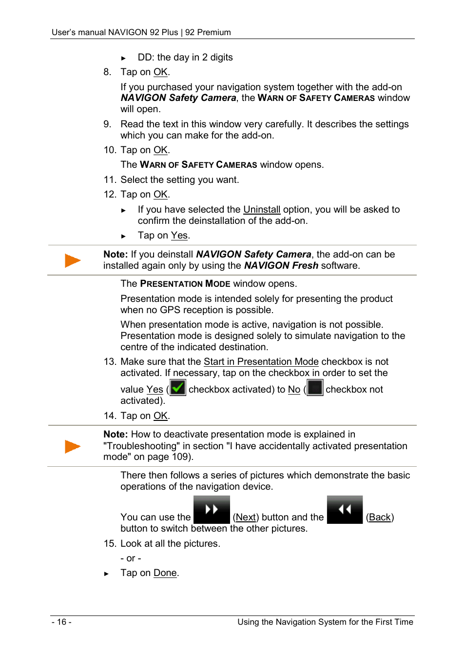 Navigon 92 PREMIUM User Manual | Page 16 / 113
