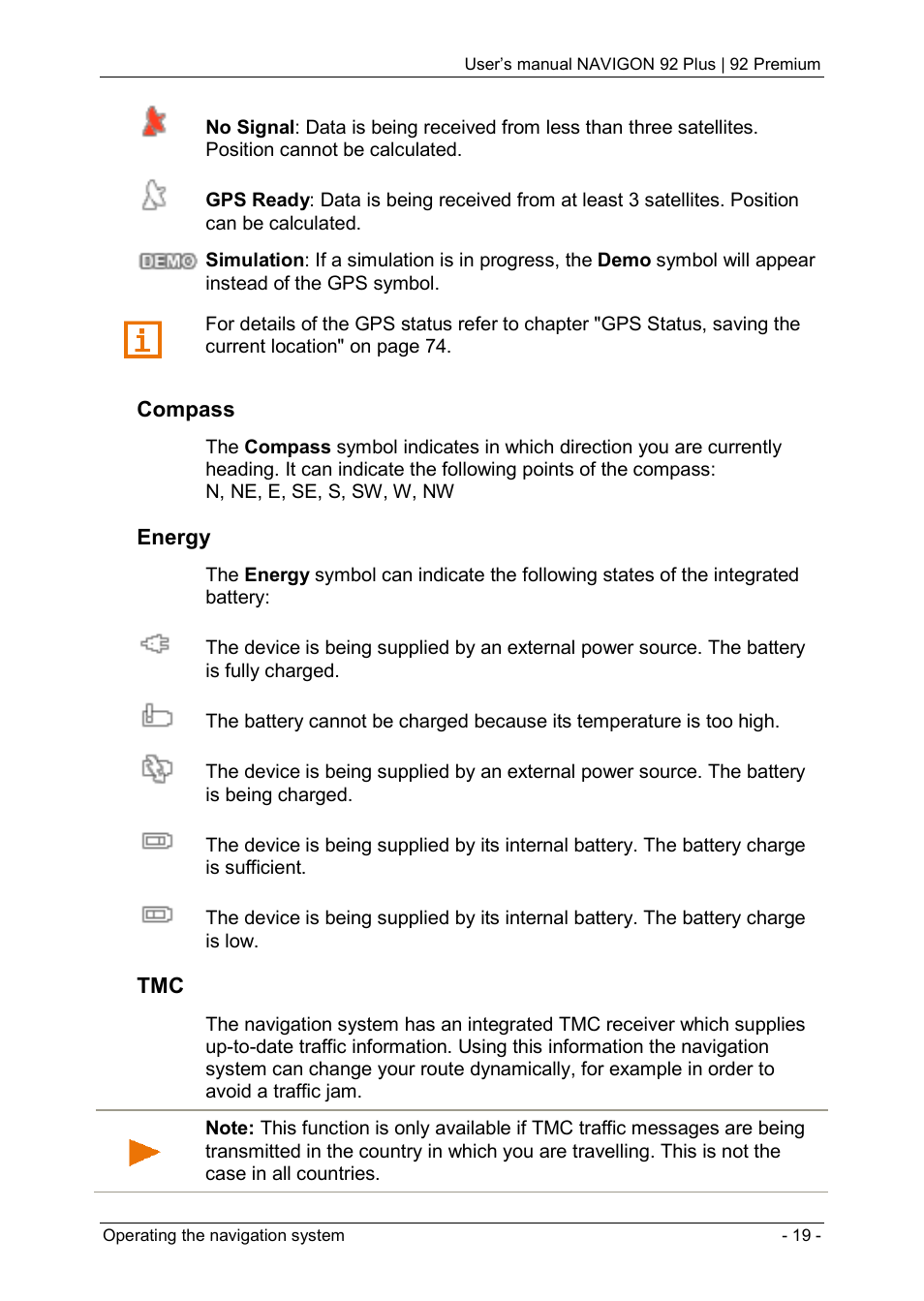 Navigon 92 PREMIUM User Manual | Page 19 / 113
