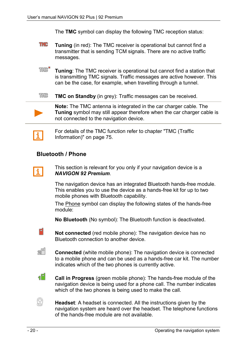 Navigon 92 PREMIUM User Manual | Page 20 / 113