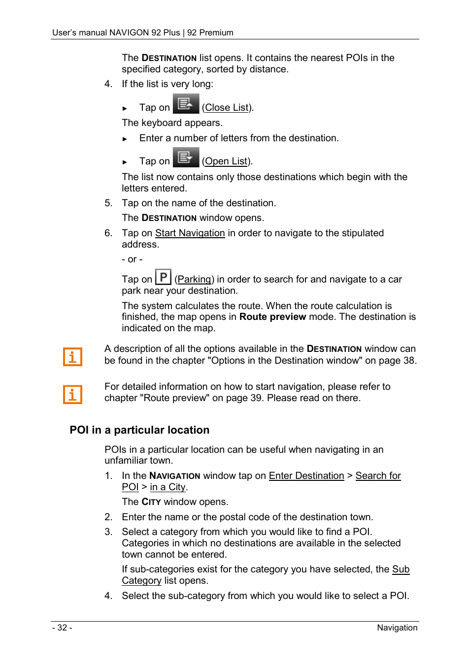 Navigon 92 PREMIUM User Manual | Page 32 / 113