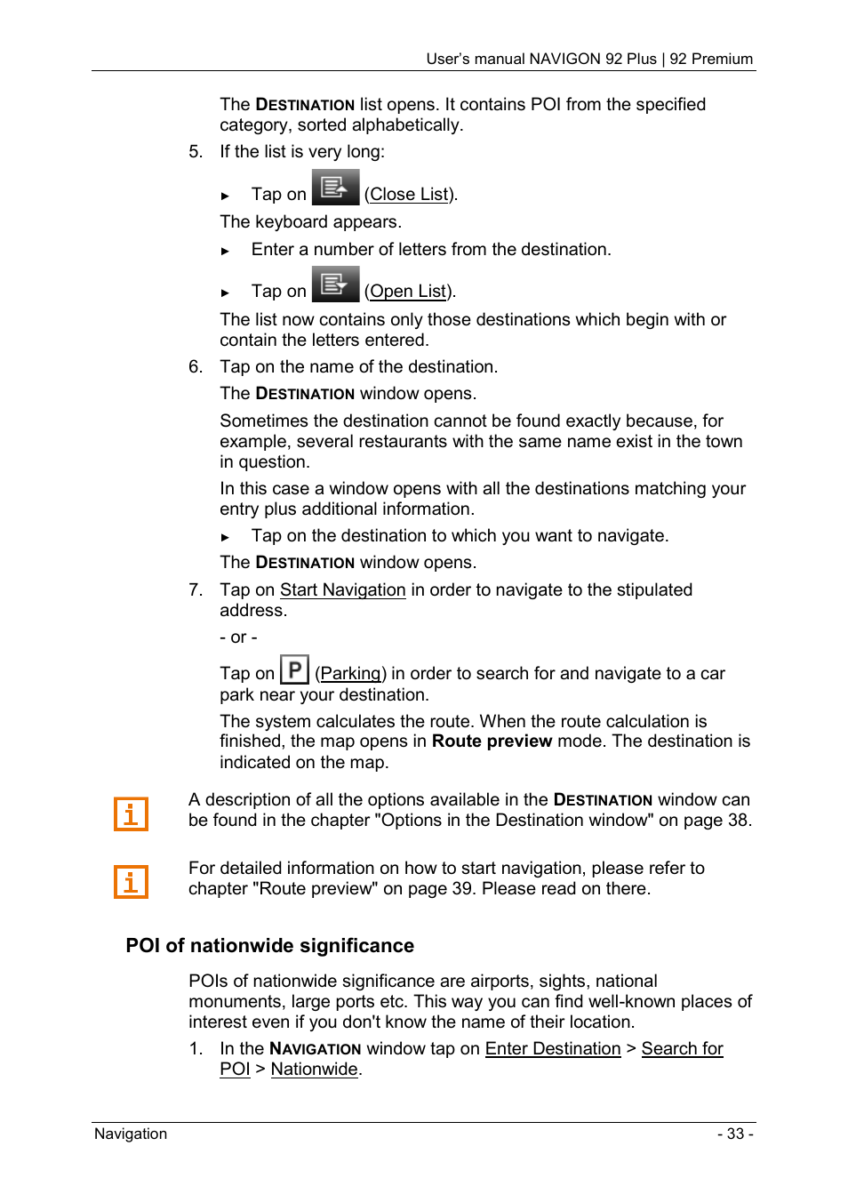 Navigon 92 PREMIUM User Manual | Page 33 / 113