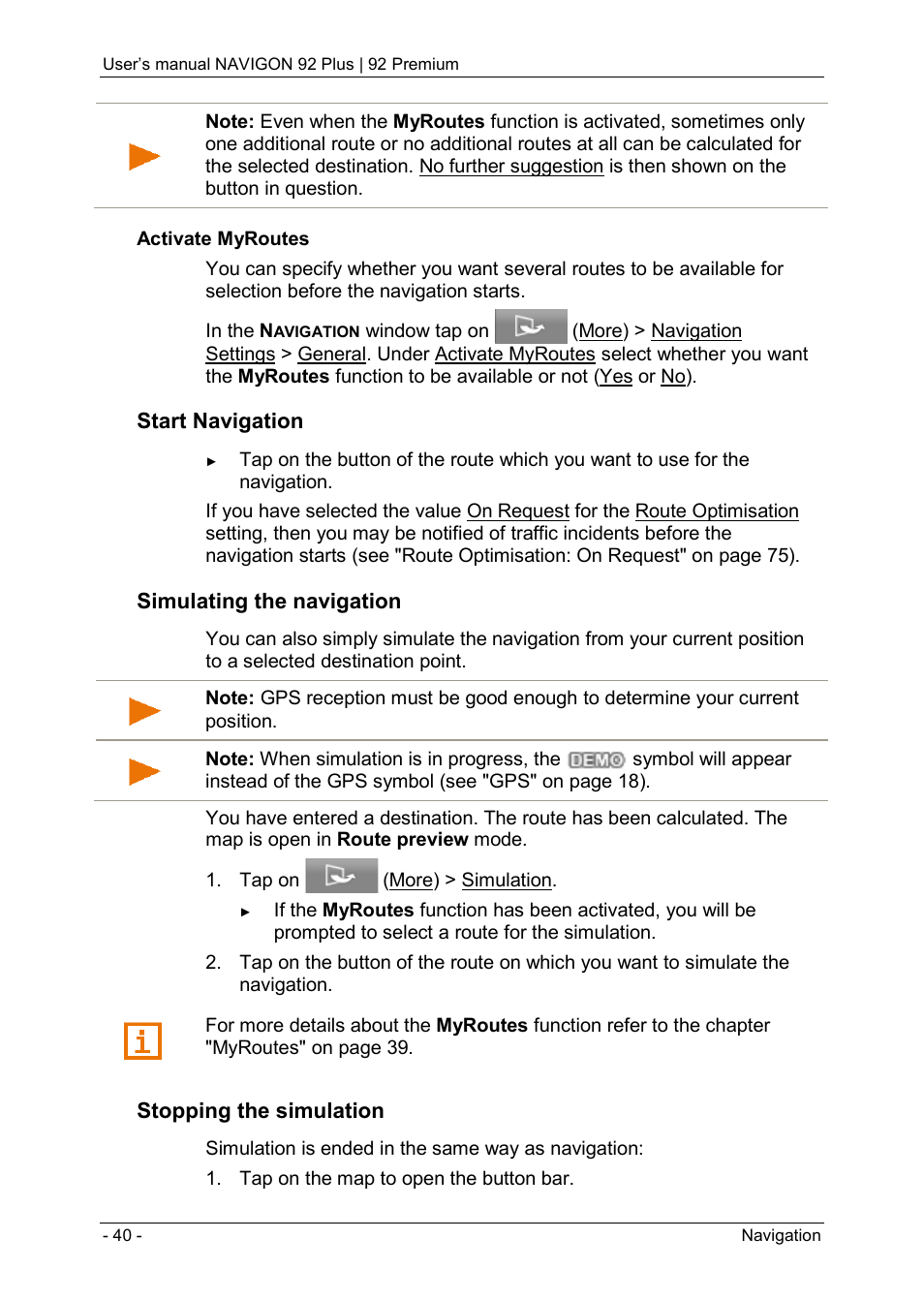Navigon 92 PREMIUM User Manual | Page 40 / 113