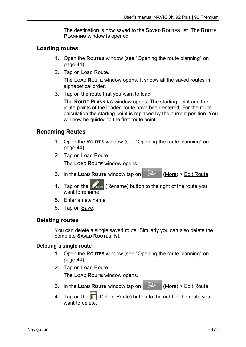 Navigon 92 PREMIUM User Manual | Page 47 / 113
