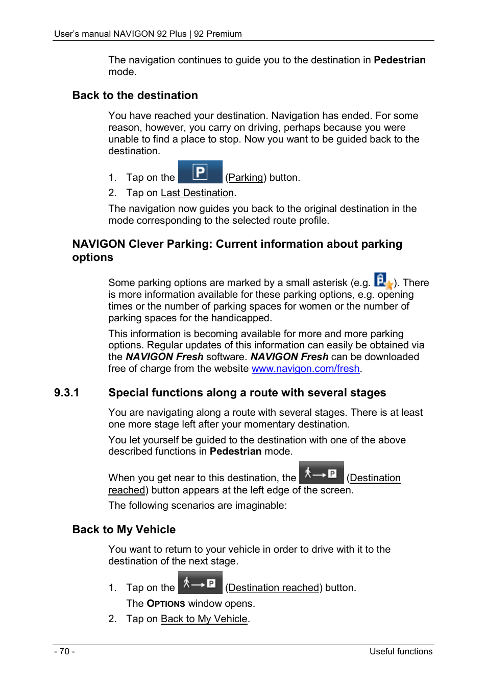 Navigon 92 PREMIUM User Manual | Page 70 / 113