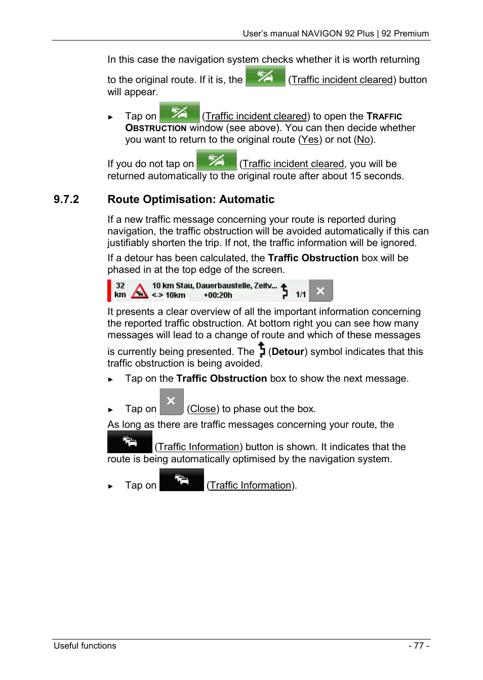 2 route optimisation: automatic | Navigon 92 PREMIUM User Manual | Page 77 / 113